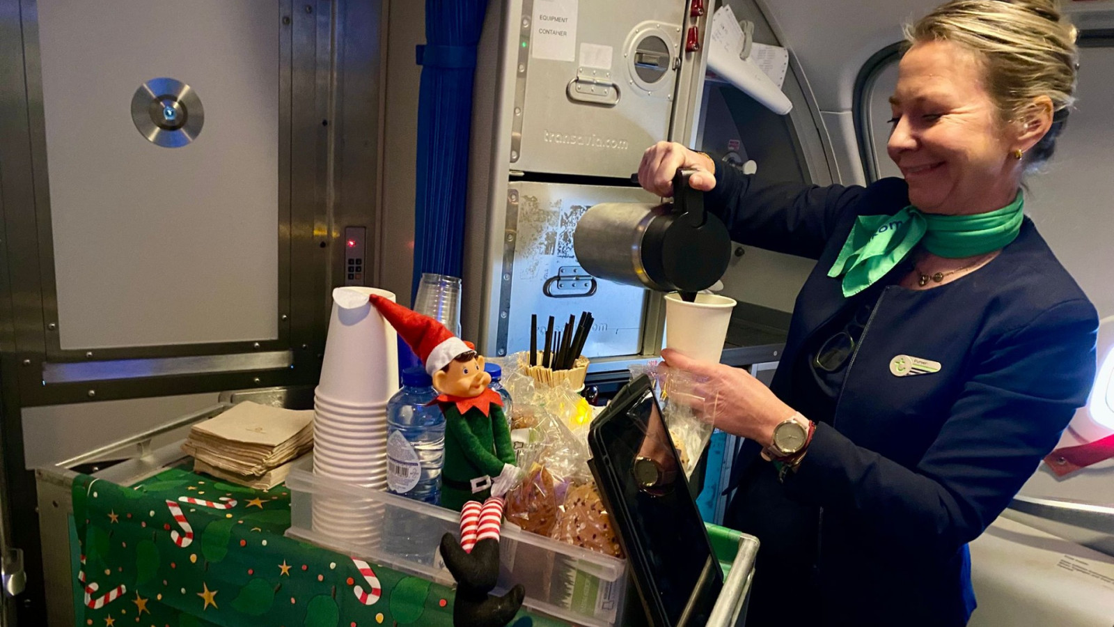 Eveline bij de trolley 