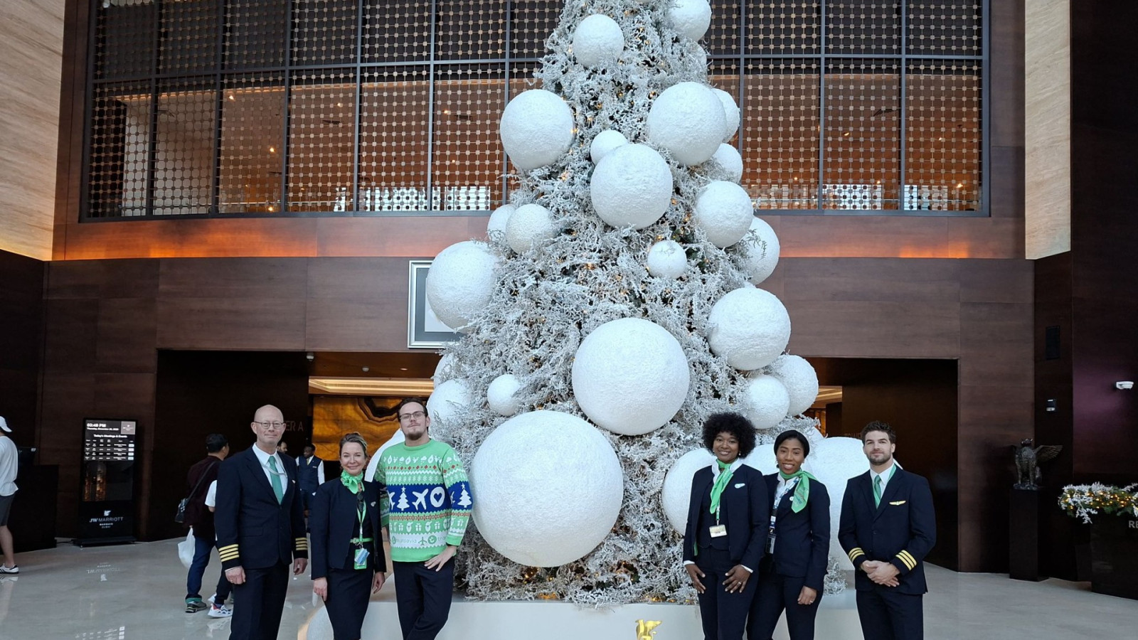 De kerstboom in het hotel
